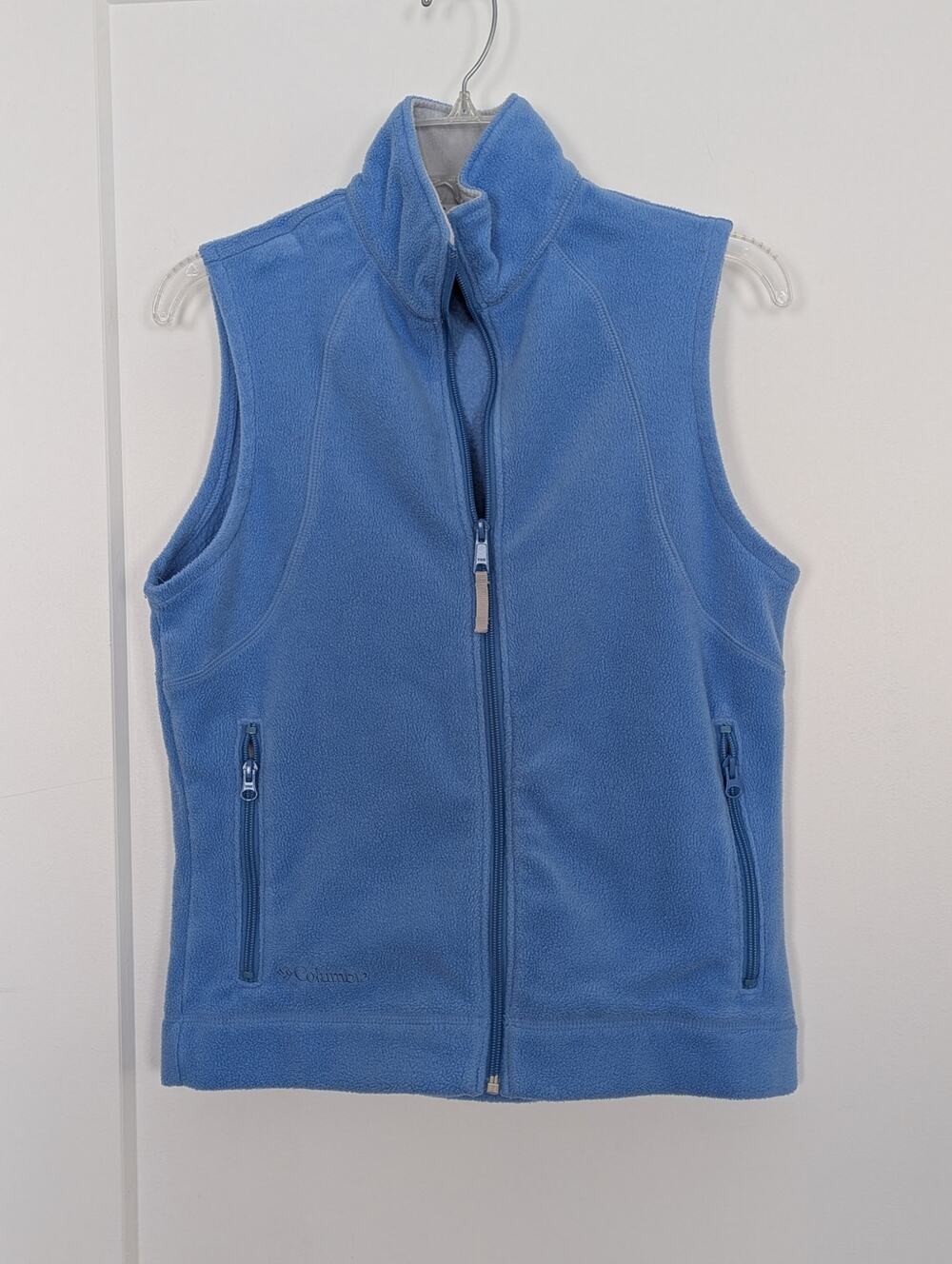 Columbia Fleece Vest Women S Blue Full Zip Soft Light Jacket Gorpcore WL1017